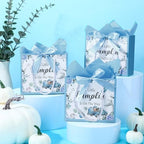 Gersoniel 50 Set Blue Pumpkin Gift Bags with Handles for Fall Baby Shower - Image 4