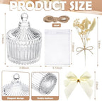 12 Sets Glass Candy Jar with Lid Crystal Dish Return Gifts for Guest, White - Image 3