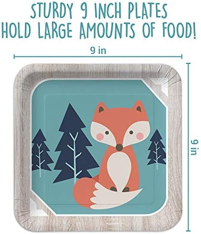 Woodland Animal Birthday Party Supply Set - 120 Piece Set - Image 2