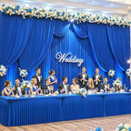 20ft x 10ft Wrinkle Free Royal Blue Wedding Backdrop Curtains for Party Bridal Shower Reception Decorations Royal Blue Fabric Curtain Backdrops Drapes for Photography Baby Shower Birthday Background - Image 4