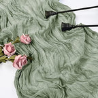 10 Pack Cheesecloth Table Runner 35 x 120 Inch, Sage Green - Image 4