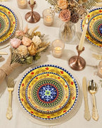 Hioasis Yellow Plastic Plates, Boho Plates, 60 Pcs for 30 Guests - Image 6