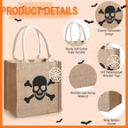 Sweetude 12 Pack Halloween Linen Burlap Bags with Tags,Spooky - Image 3