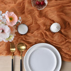 Terracotta Cheesecloth Table Runner Fall Wedding Birthday Home Decor 6 Pack - Image 3