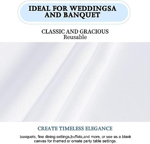 FINDYOU 10 Pack White Table Cloth Rectangle Table 60 x 102 Inch Tablecloths for 6 Foot Rectangle Tables. Stain and Winkle Resistant Polyester Washable White TableCloths for Parties Wedding Dining - Image 5
