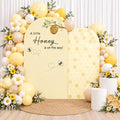 Honey Bee Arch Backdrop Cover Set of 2 BeeTheme Baby Shower Spandex Arch Covers for Gender Reveal Baptism Birthday Party Decoration (Yellow,7.2FT & 6.6FT) by ellteecz