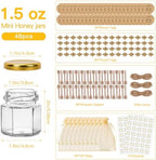 1.5 oz Mini Glass Honey Jars 48 pcs Honey Jars with Wood Dippers - Image 2