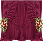 50x12ft Burgundy Backdrop Curtains for Parties Wrinkle Free Fabric Backdrop Curtain Birthday Photo Drapes Backdrop for Wedding Baby Shower Bridal Shower Photography Back Drop 10 Panels 5x12FT by Suppromo