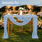 20 Pack Dusty Blue Table Runner 17 x 108inch Cheesecloth Table Runner Rustic Boho Gauze Sheer Fabric Cheese Cloth Table Runners for Wedding Party Bridal Baby Shower Birthday Spring Table Decor - Image 5