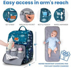 PILLANI Baby Diaper Bag Backpack - Large Waterproof Travel Diaper Bag for Boys & Girls, 16 Organizer Pockets with Changing Pad, Insulated Bottle Pockets & Stroller Straps, Baby Shower Gifts, Dinosaur - Image 5