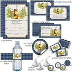 Amanda Creation Adventure Awaits Cute Moose Boy Baby Shower Party Bundle Includes 20 each of Invitations with Envelopes + 4 Different Sizes of Decorative Stickers, Diaper Tickets & Bring a Book Cards - Image 2