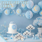 MTLEE 50 Pcs Over The Moon Baby Shower Candles 1 Oz, Light Blue - Image 4