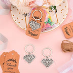 24 PCS Siliver Diamond Shape Keychain Diamond Ring Key Chains for Party Decoration Wedding Souvenirs Key Rings for Bridal Shower Wedding Return Gift Souvenirs for Guests Theme Party Decorations - Image 6