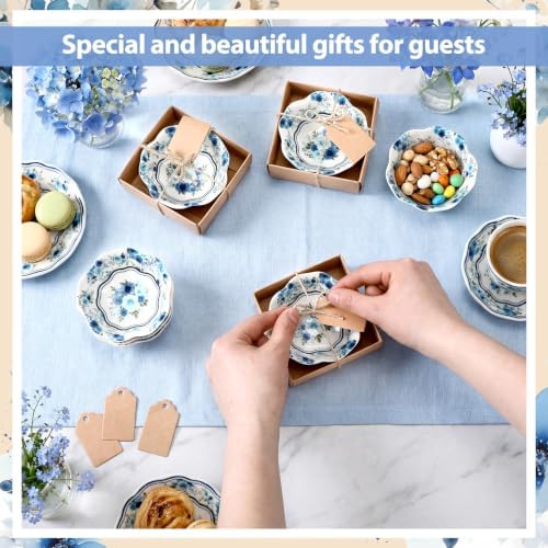 SiliFine 48 Pcs Wedding Favors for Guests Small Ceramic Bowls, Rose, Blue - Image 2