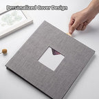 HoneyTolly Large Photo Album Self Adhesive, DIY Scrapbook Album for 4x6 8x10 Pictures, 40 Pages Linen Cover Memory Book, Ideal Gift for Family Travel Wedding Baby Christmas Anniversary(Grey) - Image 2