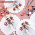 Aodaer 200 Pieces Folding Handheld Paper Fans 9 Inch White Wedding Paper Fans Round Shaped Fan with Plastic Handle for Wedding Favors Guests, DIY Decoration (Round) - Image 4