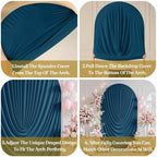 6.6FT Navy Blue Arch Backdrop Cover Wedding Draped Arch Cover, Stretchy Spandex Balloon Backdrop Arch Stand Covers for Wedding Ceremony, Baby Shower, Photography Birthday Party Decorations - Image 4