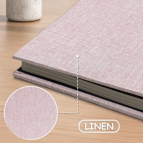 Large Photo Album Scrapbook, Holds 4x6, 8x10 Pictures, Self-Adhesive Pages for Baby, Wedding, Travel & Family Memories, Includes Metallic Pen & Scraper, Light Pink DIY Memory Book for Gifts - Image 4