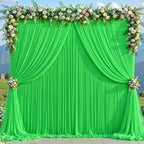 Green Tulle Backdrop Curtain for Parties Wedding,20ft x 10ft Wrinkle Free Curtain Backdrop,2 Layer Drapes for Backdrop,Polyester Back Drop for Bridal Shower Birthday Baby Shower Photography - Image 5