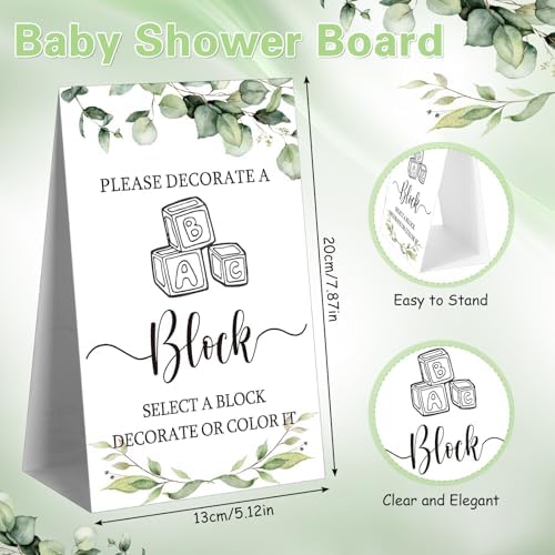 Marsui 136 Pcs Baby Shower Blocks to Decorate Game Kit, Leaf - Image 3