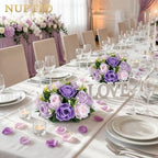 NUPTIO Artificial Flower Ball Centerpieces: Lilac & Purple & Pink Rose - Image 2