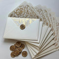 20 Pearl Ivory Envelope with Gold Foil Floral Liner for 5*7 inch Invitation by Unknown
