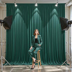 10 Panels Hunter Green Backdrop Curtains - Wrinkle Free Fabric Backdrop for Photoshoot, 10FT Wedding Party Photo Backdrop Drapes for Birthday Baby Shower Photography Stage Background Decorations - Image 4