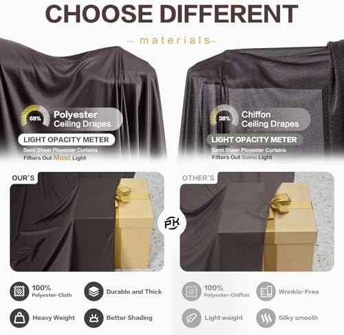 20ft×15ft Brown Backdrop Curtain for Wedding Parties - Image 3