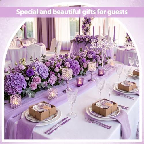 SiliFine 24 Pcs Wedding Favors for Guests Small Ceramic Bowls, Rose, Purple - Image 5