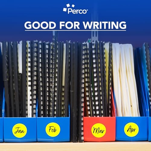 Perco Neon Yellow Perforated Round Circle Dot Sticker 2-Inch Labels — 10 Rolls, 5,000 Stickers - Price Stickers, Notes, Alerts & Warning Labels, High Visibility—Made in USA - Image 6