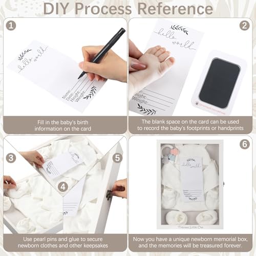 Jetec 12 x 16 Baby Shower Shadow Box Keepsake Frame, White - Image 3