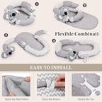 4 in 1 Tummy Time Mat with Educational Cards, Play Mat & Sitting Support for Newborn 0-12 Months, Infant Baby Sit Me Up Floor Seat, Sensory Skills Gifts, Koala - Image 5