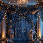 30x10ft Navy Blue Backdrop Curtain for Wedding Parties Wrinkle Free Fabric Navy Blue Drapes Backdrop Decoration for Baby Shower Birthday Photography Decoration 6 Panels, 5ft x 10ft - Image 4