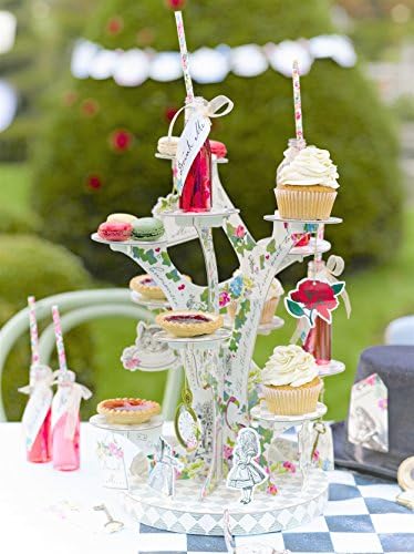 Talking Tables Alice in Wonderland Cupcake Cake Stand | Mad Hatter Themed Afternoon Tea Party Decorations | Table Centrepiece for Weddings, Baby Showers and Bridal Parties or Onederland 1st Birthdays - Image 2