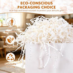 AFOROEOA Crinkle Cut Paper Shred Filler 4.4LB/2KG Bulk, Recyclable Gift Basket Filler for Christmas Easter Birthday Wedding Hamper Packaging, Shredded Paper for Gift Boxes, White - Image 3
