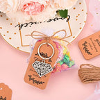 24 PCS Siliver Diamond Shape Keychain Diamond Ring Key Chains for Party Decoration Wedding Souvenirs Key Rings for Bridal Shower Wedding Return Gift Souvenirs for Guests Theme Party Decorations - Image 7