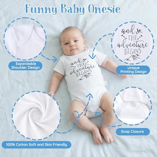 Baby Shower Gifts for Boys 12-in-1 Baby Boy Gift Set for Newborn, Premium Gender Reveal Gifts for New Parents, with Elephant Lovey, 100% Cotton Onesie, Photo Frame & Carriage Storage Case - Image 5