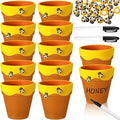 Leinuosen 12 Pcs Honey Bee Pot 3 Inch Honey Jars Cupcake, Yellow and Brown by Leinuosen