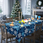 Funnymoom 452 Pcs Dark Blue Winter Snowflake Party Supply 50, Plate Cup set - Image 5