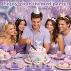 200 Pack Aluminum Cupcake Liners with Lids,Taro Purple,Plain - Image 5