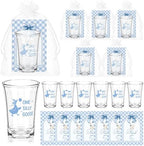 Vesici 50 Sets Silly Goose Party Favors for Guests Include Baby Shower Shot Glass and Card Organza Bag for Birthday Baby Shower Goose Party Supplies (Blue) by Vesici