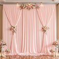 20x10ft Pale Pink Backdrop Curtains for Wedding Parties Wrinkle Free Photo Backdrop Drapes for Photography Birthday Baby Shower Soft Fabric Party Backgournd for Photoshoot 5x10ft, 4 Panels by Partisky
