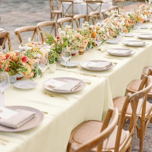 sancua 6 Pack Beige Tablecloths 60x102 Inch for 6 Feet Rectangle Tables - Image 3