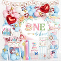 Party Inspo Wonderland 1st Birthday Girl, 145 PCs – Fairy Onederland First Birthday Party Supplies with Tea Party Backdrop, Balloon Garland, Cake Topper, Hanging Arrow Signs by Unknown