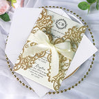 ponatia 25PCS Laser Cut Invitation Pocket with Envelopes - Image 4