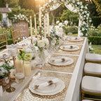 Liacere 350PCS Ivory Plastic Plates-Cream Disposable Plates With Gold Rim- Baroque Plastic Dinnerware include 100 Plates - 50 Pack Pre Rolled Napkins Silverware 50Cups for Thanksgiving＆Fall Party - Image 2