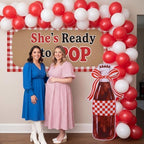 Sabary 4ft She's Ready to Pop Baby Shower Backdrop Large Soda Bottle Bow Cardboard Cutout Stand Soda Bow Decorations for Wedding Bachelorette Bridal Shower Party - Image 4