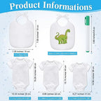 Roowest 35 Pcs Baby Shower Bibs Game with Bib Bodysuit Marker, Bear - Image 3