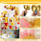 Metal Arch Backdrop Stand and Cover Set of 2, 7.2ft 6ft Gold Party Back drop Arch Stand with Spandex White Background Covers Balloon Garland Kit for Birthday Parties Wedding Ceremony Baby Shower Décor - Image 6