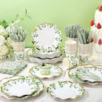 Ziliny 350 Pcs Sage Green Party Supplies Tableware Set Disposable 9'' 7'' Paper Plates 9 oz Cups Cutlery Napkins Dinnerware Set for Wedding, Bridal Birthday Serve 50 (Sage, Green, Gold) - Image 4